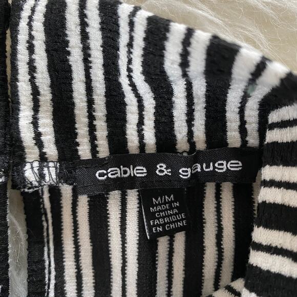 Cable & Gauge Vertical Stripe Mock Neck Tank, size M - Picture 3 of 10